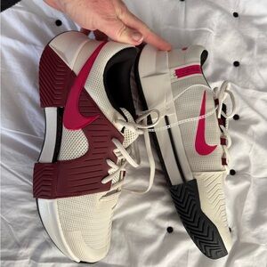 Nike women's White and Burgundy Sneakers